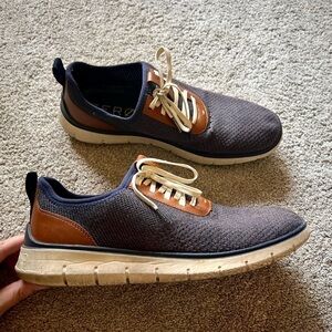 Cole Haan Zero Grand Men’s Size 10.5 Navy Blue Weave & Leather Stitchlite Oxford